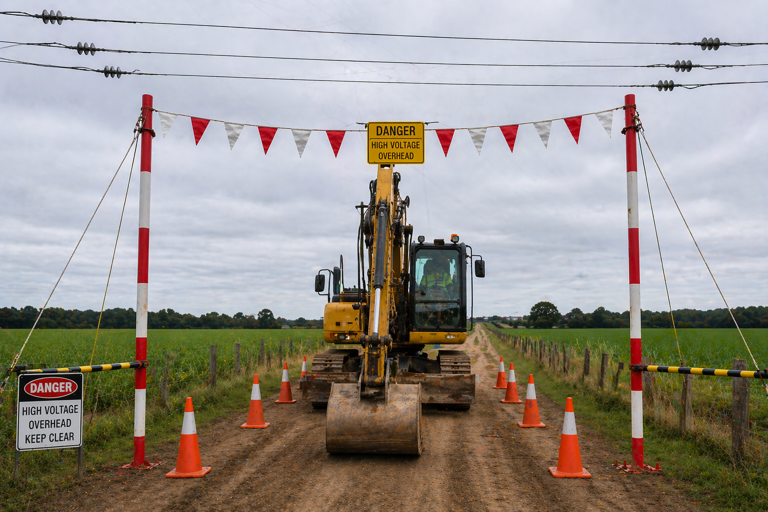 Overhead power line exclusion zone training