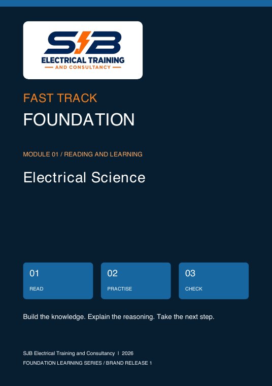 SJB Fast-Track Foundation Electrical Science reading booklet cover