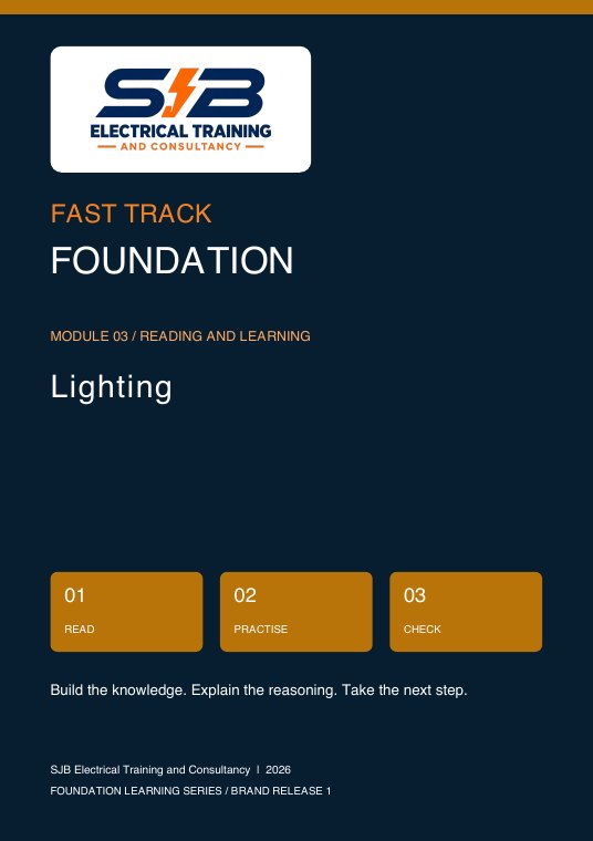 SJB Lighting reading booklet front cover