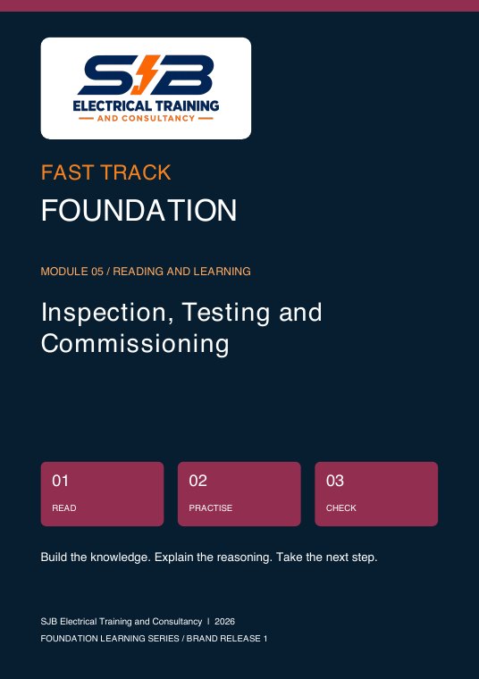 Inspection, Testing and Commissioning booklet cover