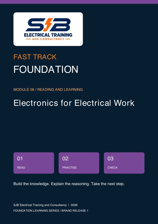 SJB Electronics for Electrical Work reading booklet front cover