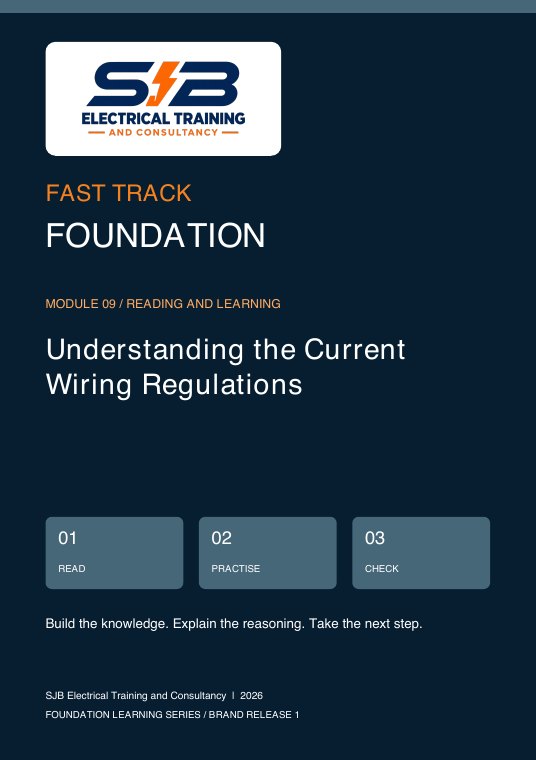 SJB Understanding the Current Wiring Regulations reading booklet front cover